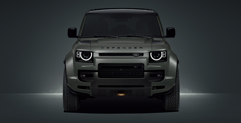 Fronten av Range Rover Defender